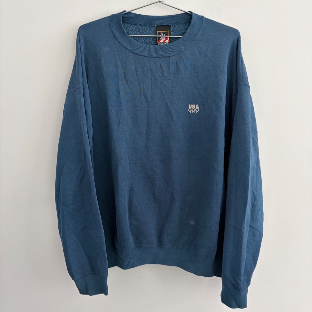 Vintage USA Olympic JCPenney Crewneck Sweatshirt Blue Mens Large
